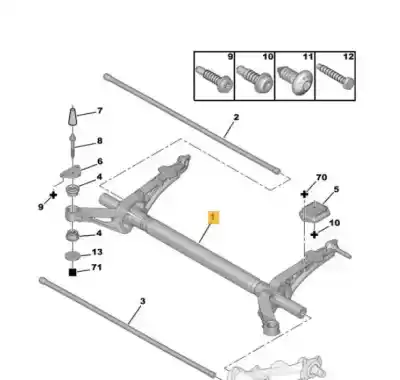 Tweedehands auto-onderdeel ACHTERAS voor CITROEN BERLINGO  OEM IAM-referenties 9830149780  5148G1