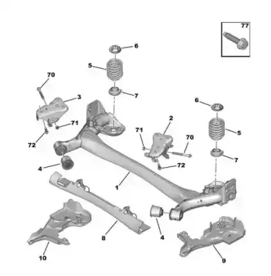 Pièce détachée automobile d'occasion ESSIEU ARRIÈRE pour PEUGEOT 208 (P2)  Références OEM IAM 1648273280  