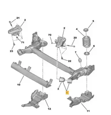 Автозапчастина б/у задня вісь для CITROEN C-ELYSÉE Seduction Посилання на OEM IAM 1608396680  