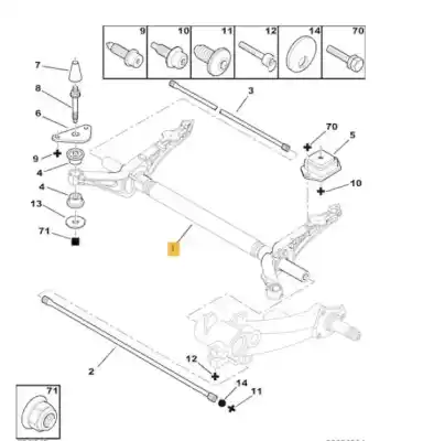 Tweedehands auto-onderdeel ACHTERAS voor PEUGEOT PARTNER (S2)  OEM IAM-referenties 9830149780  5148G1