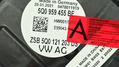 İkinci el araba yedek parçası elektro fan için volkswagen golf viii lim. (cd1) life oem iam referansları 5wa121203f 5q0121205bd 5q0959455be