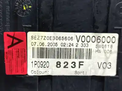 Second-hand car spare part dashboard for seat leon (1p1) reference oem iam references 1p0920823f  