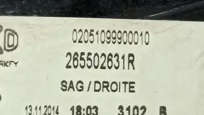 Second-hand car spare part right tailgate light for renault clio iv gt oem iam references 265502631r  02051099900010