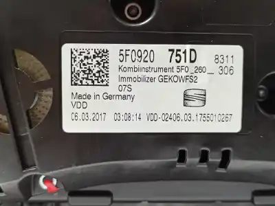 Peça sobressalente para automóvel em segunda mão quadrante por seat ateca (kh7) fr 4drive referências oem iam 5f0920751d  