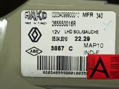 Second-hand car spare part left tailgate light for renault fluence (l3_) 1.5 dci (l30b) oem iam references 265552802r  265550016r