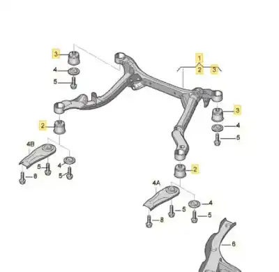 Second-hand car spare part REAR AXLE for AUDI A6 BERLINA (4F2)  OEM IAM references 4F0505235AJ  