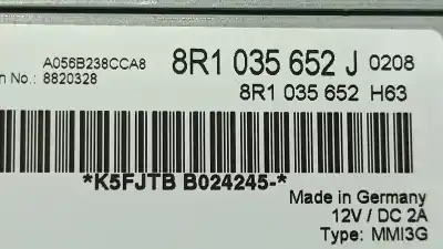 Second-hand car spare part gps navigation system for audi q5 (8r) 2.0 tdi quattro (140kw) oem iam references 8r1035652j  6434abe9350