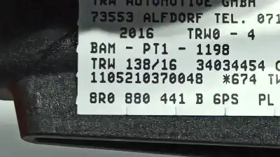 Автозапчасти б/у подушка безопасности задняя левая боковая за audi q5 (8r) 2.0 tdi quattro (140kw) ссылки oem iam 8r0880441b  30367534