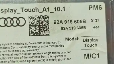 Second-hand car spare part multifunction display for audi a1 ( gba ) sportback oem iam references 82a919605b  
