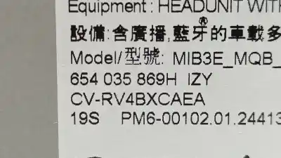 Second-hand car spare part gps navigation system for skoda kamiq (nw4) active oem iam references 654035869h  654035869hizy