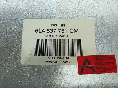 Second-hand car spare part driver left window regulator for seat ibiza (6l1) signo oem iam references 6l4837755aa 6q2959802a / 6l4837751cm 6l4837755g