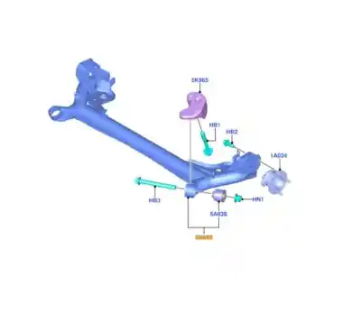 Pezzo di ricambio per auto di seconda mano Asse Posteriore per FORD ECOSPORT Trend Riferimenti OEM IAM 1892071 FN1C5K952F2A FN1C-5K952-F2A