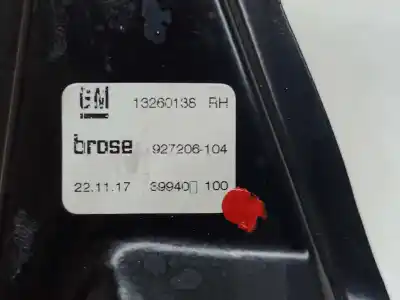 Автозапчастина б/у регулятор переднього правого скла для opel zafira (c) selective start/stop посилання на oem iam 13369286 927206-104 927206104