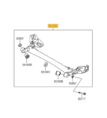 Tweedehands auto-onderdeel achteras voor kia soul drive oem iam-referenties 551002k101