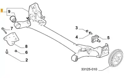 Peça sobressalente para automóvel em segunda mão charrió / suporte de eixo de trás por fiat 500 e new 500 icon hb referências oem iam 52140466