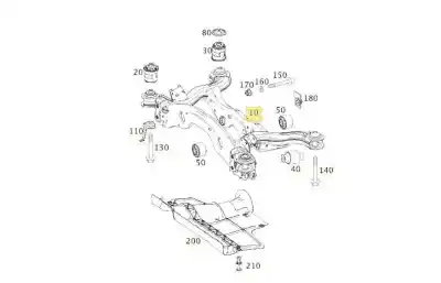 Second-hand car spare part REAR AXLE for MERCEDES-BENZ CLASE GLA (W156)  OEM IAM references A2463501108  