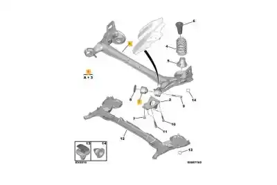 Pièce détachée automobile d'occasion ESSIEU ARRIÈRE pour CITROEN BERLINGO CUADRO  Références OEM IAM 5148T8  