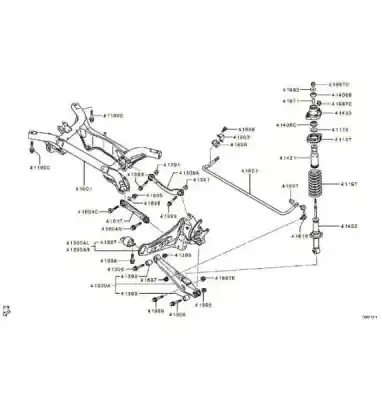 Second-hand car spare part rear axle for mitsubishi asx basis 2wd oem iam references 4100a294