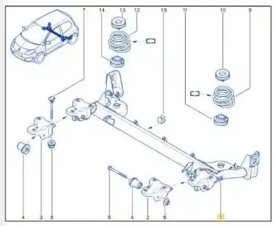 Tweedehands auto-onderdeel achteras voor renault twingo societe oem iam-referenties 8200630728