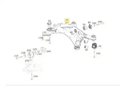 Second-hand car spare part rear axle for mercedes clase c (w205) lim. c 200 cgi (205.042) oem iam references a2133504903
