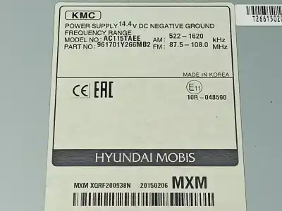 Peça sobressalente para automóvel em segunda mão sistema de áudio / rádio cd por kia picanto concept referências oem iam 961701y266mb  96170-1y266mb