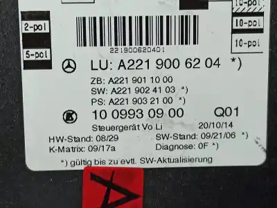 Peça sobressalente para automóvel em segunda mão módulo electrónico do fecho central por mercedes clase s (w221) berlina 320 / 350 cdi (221.022) referências oem iam a2219000901 a2219008503 / a2219006204 a2219007401