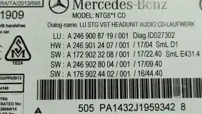 Second-hand car spare part audio system / radio cd for mercedes-benz clase cla (w117) cla 200 cdi (117.308) oem iam references a2469008719 a2469000921 / a246900092180 a2469009119