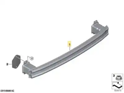 Second-hand car spare part rear bumper reinforcement for bmw serie 1 lim. (f40) 118d m sport oem iam references 51127462338