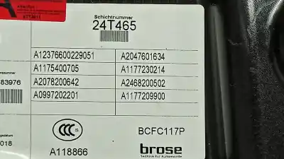 Second-hand car spare part passenger side right window regulator for mercedes-benz clase cla (w117) cla 200 cdi (117.308) oem iam references a1177209900  a1177230214