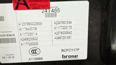 Second-hand car spare part driver left window regulator for mercedes-benz clase cla (w117) cla 200 cdi (117.308) oem iam references a2078200542 a2468200502 a1177200000