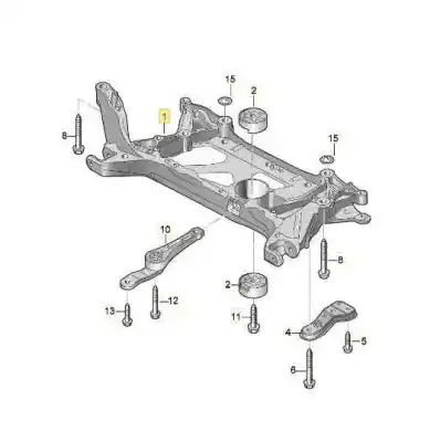 Peça sobressalente para automóvel em segunda mão charrió / suporte de eixo dianteiro por volkswagen tiguan sport 4motion bmt referências oem iam 5wa199315f