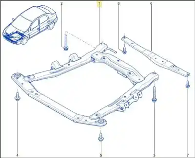 Peça sobressalente para automóvel em segunda mão CHARRIÓ / SUPORTE DE EIXO DIANTEIRO por DACIA SANDERO  Referências OEM IAM 8200745454  544016835R