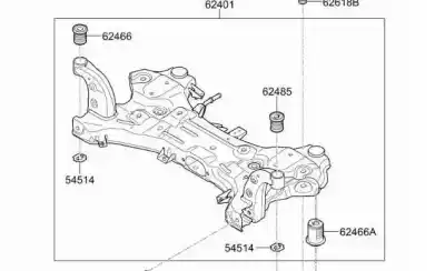 Peça sobressalente para automóvel em segunda mão charrió / suporte de eixo dianteiro por hyundai ioniq klass plug-in hybrid referências oem iam 62405g2100