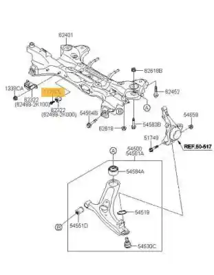 Tweedehands auto-onderdeel vooras voor kia soul drive oem iam-referenties 624002k400