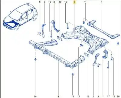 Second-hand car spare part front axle for renault clio iv gt oem iam references 544017758r