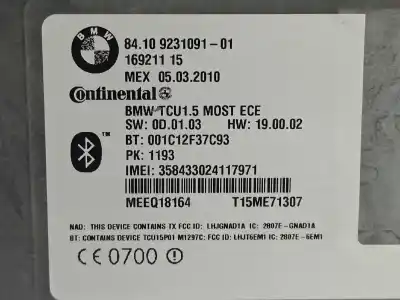Second-hand car spare part electronic module for bmw serie x5 (e70) 3.0 xdrive30d oem iam references 84109231091 16921115 84109231091-01