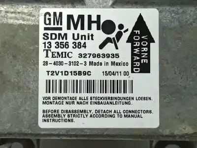 Pezzo di ricambio per auto di seconda mano centralina airbag per opel corsa d cmon riferimenti oem iam 13356384 13379529 13283820