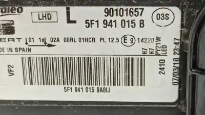 Second-hand car spare part left headlight for seat leon st (5f8) 1.6 tdi oem iam references 5f1941015b  