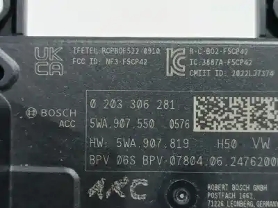 Peça sobressalente para automóvel em segunda mão sensor por cupra formentor (km7) 1.5 base referências oem iam 5wa907550  