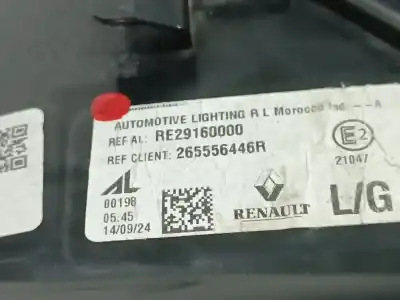 Second-hand car spare part left tailgate light for renault austral tce 160 oem iam references 265556446r  