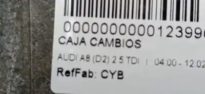 Peça sobressalente para automóvel em segunda mão CAIXA DE VELOCIDADES por AUDI A8 (D2)  Referências OEM IAM CYB CYB CYB