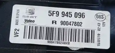 Second-hand car spare part right tailgate light for seat leon (5f1) reference oem iam references 5f9945096 5f9945096 5f9945096