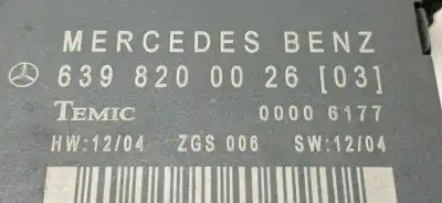 Peça sobressalente para automóvel em segunda mão MÓDULO ELETRÔNICO por MERCEDES VIANO (W639) 2.0 CDI Extralargo (639.815) 109 CV / 80 KW Referências OEM IAM 6398200026  
