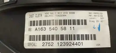 Pezzo di ricambio per auto di seconda mano pannello degli strumenti per mercedes-benz clase m (w163) 270 cdi (163.113) 163 cv / 120 kw riferimenti oem iam a1635405811 a1635405811 a1635405811