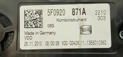Автозапчасти б/у приборная доска за seat leon (5f1) 1.6 tdi ссылки oem iam 5f0920871a