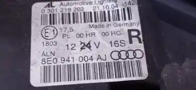 Peça sobressalente para automóvel em segunda mão Farol / Farolim Direito por AUDI A4 B7 AVANT (8ED) 2.0 TDI 16V Referências OEM IAM 8E0941004AJ 8E0941004AJ 8E0941004AJ