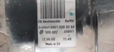 Second-hand car spare part right tailgate light for smart coupe 1.0 cat oem iam references a4518200264  