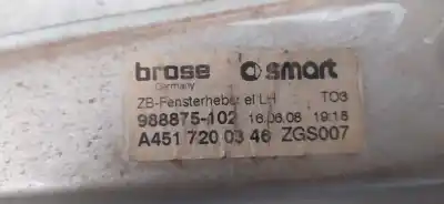 Second-hand car spare part driver left window regulator for smart coupe 1.0 cat oem iam references a4517200346  988875102