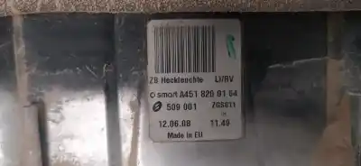 Second-hand car spare part left tailgate light for smart coupe 1.0 cat oem iam references a4518200164  