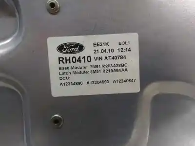 Автозапчастина б/у регулятор переднього правого скла для ford c-max (cb3) ghia посилання на oem iam 7m51r203a28bc  